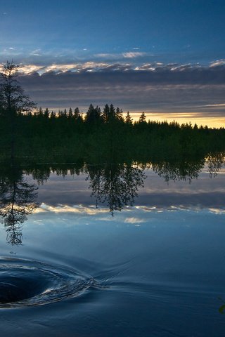Обои озеро, закат, lake, sunset разрешение 2560x1600 Загрузить