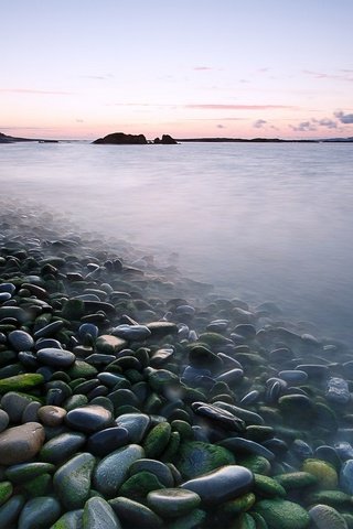 Обои камни, берег, пейзаж, море, утро, stones, shore, landscape, sea, morning разрешение 1920x1280 Загрузить