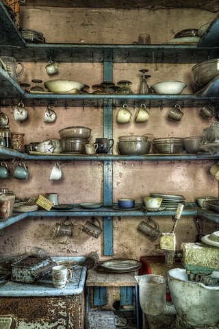 Обои интерьер, фон, кухня, посуда, interior, background, kitchen, dishes разрешение 1985x1322 Загрузить