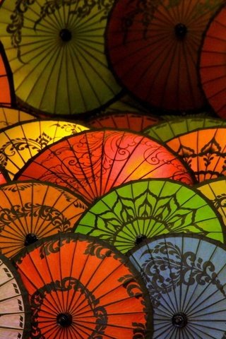 Обои разноцветные, цвет, зонт, зонтики, китайские, colorful, color, umbrella, umbrellas, chinese разрешение 1920x1200 Загрузить