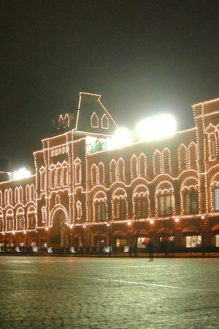 Обои ночь, москва, красная площадь, гум, night, moscow, red square, gum разрешение 1920x1200 Загрузить