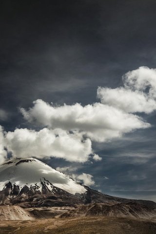 Обои небо, облака, снег, природа, гора, the sky, clouds, snow, nature, mountain разрешение 1920x1280 Загрузить