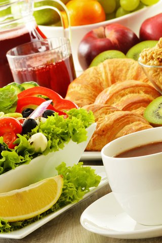 Обои фрукты, кофе, завтрак, яйцо, салат, fruit, coffee, breakfast, egg, salad разрешение 3840x2400 Загрузить