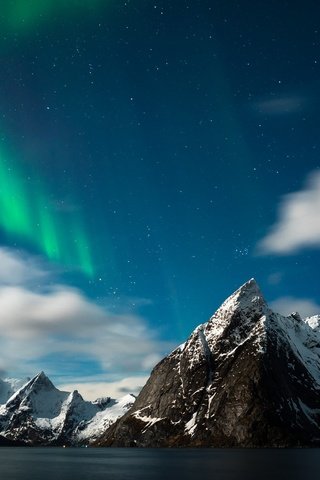 Обои горы, звезды, северное сияние, норвегия, mountains, stars, northern lights, norway разрешение 2048x1368 Загрузить