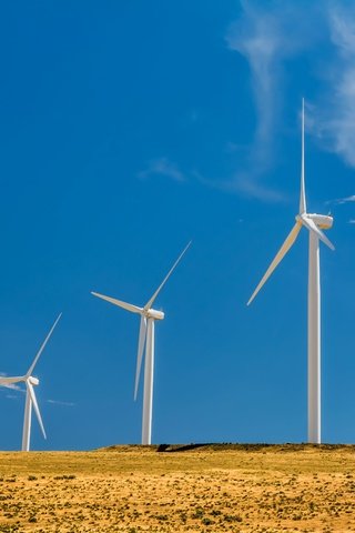 Обои облака, поле, ветряк, голубое небо, ветрогенератор, clouds, field, windmill, blue sky, wind turbine разрешение 6000x4000 Загрузить