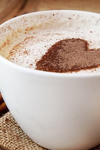 Обои корица, кофе, сердце, шоколад, капучино, пенка, взбитые сливки, cinnamon, coffee, heart, chocolate, cappuccino, foam, whipped cream разрешение 5500x3666 Загрузить