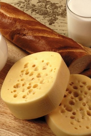 Обои колосья, сыр, масло, хлеб, багет, стакан, молоко, кувшин, ears, cheese, oil, bread, baguette, glass, milk, pitcher разрешение 1920x1200 Загрузить