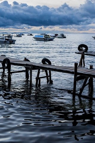 Обои озеро, лодки, пирс, причал, лодка, боливия, копакабана, озеро титикака, lake, boats, pierce, pier, boat, bolivia, copacabana, lake titicaca разрешение 1920x1080 Загрузить
