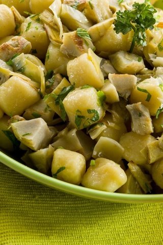 Обои зелень, тарелка, картофель, блюдо, клецки, greens, plate, potatoes, dish, gnocchi разрешение 1920x1120 Загрузить