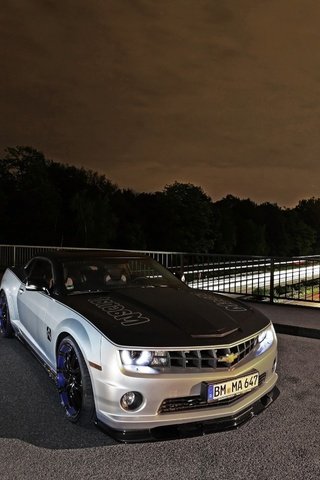 Обои огни, мост, авто, трасса, спорткар, шевроле, lights, bridge, auto, track, sports car, chevrolet разрешение 2560x1600 Загрузить