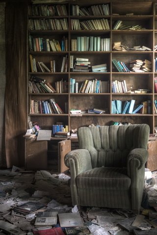 Обои книги, комната, кресло, books, room, chair разрешение 2560x1677 Загрузить