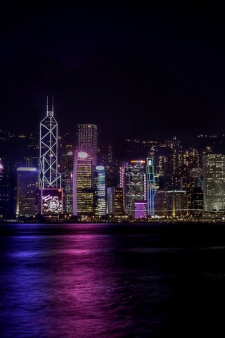 Обои ночь, огни, город, небоскребы, гон-конг, гонконг, night, lights, the city, skyscrapers, hong kong разрешение 2048x1365 Загрузить