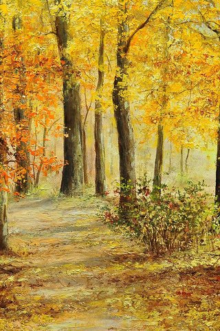 Обои арт, пейзаж, парк, осень, живопись, malgorzata rawicka, art, landscape, park, autumn, painting разрешение 1920x1200 Загрузить