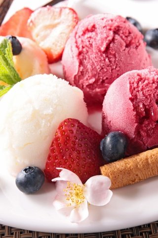Обои мороженое, ягоды, сладкое, десерт, ice cream, berries, sweet, dessert разрешение 2880x1920 Загрузить