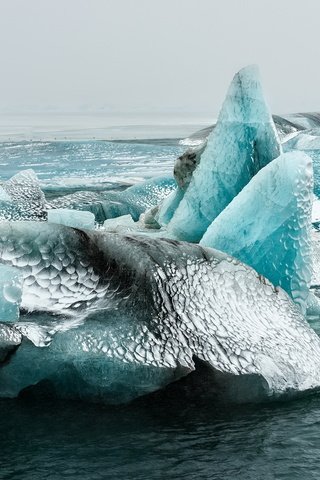 Обои небо, вода, природа, море, горизонт, лёд, льдины, the sky, water, nature, sea, horizon, ice разрешение 2047x1314 Загрузить