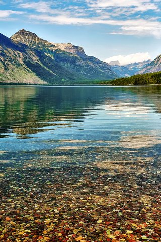 Обои небо, озеро, горы, камни, сша, штат монтана, озеро макдональд, mcdonald lake, the sky, lake, mountains, stones, usa, montana разрешение 2048x1235 Загрузить