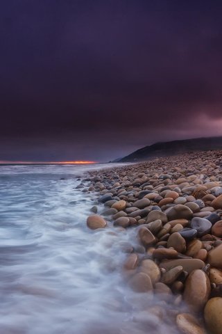 Обои камни, закат, море, пляж, побережье, stones, sunset, sea, beach, coast разрешение 2048x1365 Загрузить