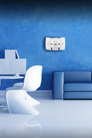 Обои интерьер, гостиная, синяя комната, белая мебель, interior, living room, the blue room, white furniture разрешение 4600x2690 Загрузить