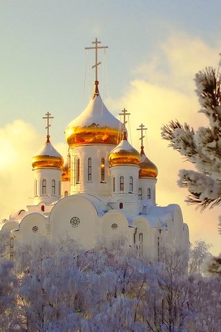 Обои зима, церковь, winter, church разрешение 1920x1380 Загрузить