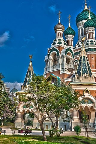 Обои храм, франция, франци, ницца, saint nicholas orthodox cathedral, собор святителя николая чудотворца, николаевский собор, temple, france, nice, the cathedral of st. nicholas the wonderworker, nicholas cathedral разрешение 3600x2317 Загрузить