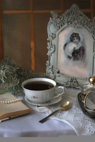 Обои фото, винтаж, ретро, чай, книга, ожерелье, духи, натюрморт, photo, vintage, retro, tea, book, necklace, perfume, still life разрешение 1920x1243 Загрузить