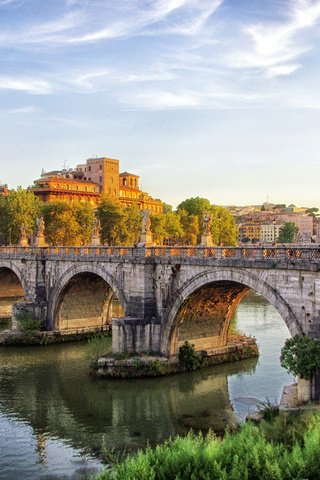 Обои река, мост, дома, италия, рим, river, bridge, home, italy, rome разрешение 2265x1500 Загрузить