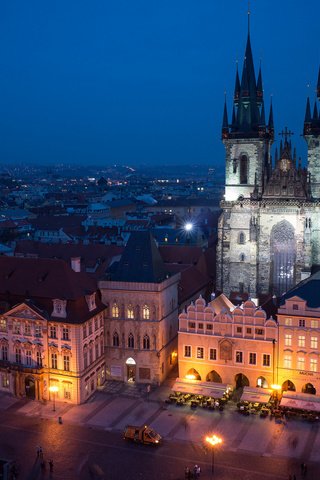 Обои небо, чехия, ночь, praha, česká republika, город, чешская, архитектура, чешка, республика, здания, старе-место, синее, staroměstské náměstí, освещение, староместская площадь, прага, týnský chrám, тынский храм, tyn church, the sky, czech republic, night, the city, czech, architecture, republic, building, staré město, blue, lighting, old town square, prague разрешение 2048x1357 Загрузить