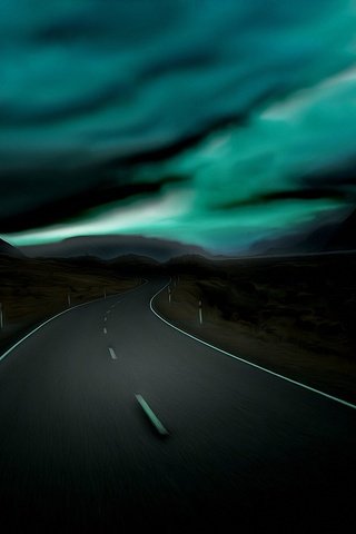 Обои дорога, ночь, горы, природа, road, night, mountains, nature разрешение 2560x1440 Загрузить