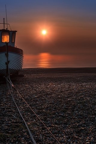 Обои ночь, берег, море, пляж, корабль, night, shore, sea, beach, ship разрешение 2880x1615 Загрузить