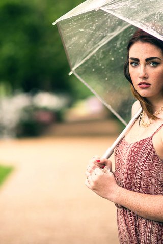 Обои девушка, лето, взгляд, модель, зонт, кети, веснушки, rainy morning, girl, summer, look, model, umbrella, katie, freckles разрешение 2000x1317 Загрузить