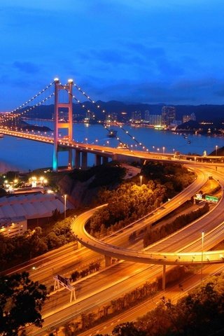 Обои ночь, мост, город, дороги, гон-конг, гонконг, цинма, night, bridge, the city, road, hong kong, tsing ma bridge разрешение 1920x1080 Загрузить