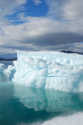 Обои небо, облака, лёд, океан, льдины, гренландия, the sky, clouds, ice, the ocean, greenland разрешение 3000x1995 Загрузить