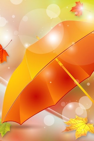 Обои листья, осень, зонтик, leaves, autumn, umbrella разрешение 3000x2063 Загрузить