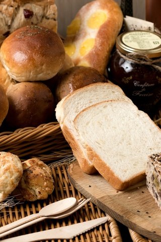 Обои хлеб, булочки, хлебобулочные изделия, ассортимент, разный, bread, buns, bakery products, range, different разрешение 2048x1308 Загрузить