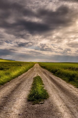 Обои дорога, природа, поле, road, nature, field разрешение 2048x1090 Загрузить