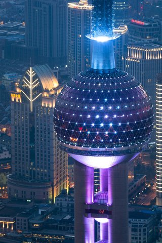 Обои ночь, огни, панорама, шанхай, башня, китай, night, lights, panorama, shanghai, tower, china разрешение 2048x1367 Загрузить