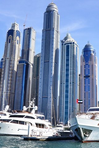 Обои яхты, небоскребы, порт, дубаи, высотки, дубай, harbor, yachts, skyscrapers, port, dubai разрешение 3840x2160 Загрузить