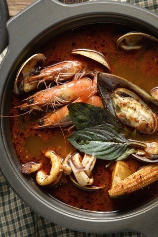 Обои салфетка, морепродукты, креветки, суп, моллюски, napkin, seafood, shrimp, soup, shellfish разрешение 2048x1367 Загрузить