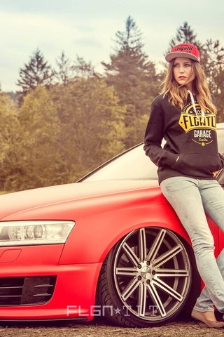 Обои девушка, автомобиль, ауди, girl, car, audi разрешение 2000x1333 Загрузить