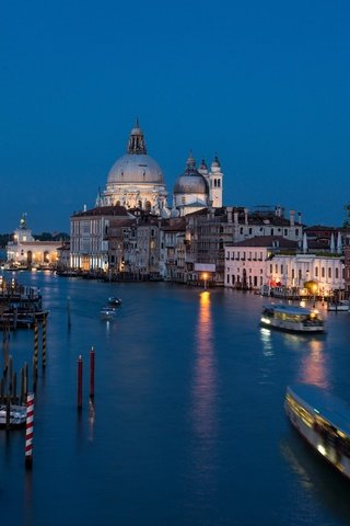 Обои ночь, огни, собор, венеция, канал, италия, night, lights, cathedral, venice, channel, italy разрешение 1920x1180 Загрузить