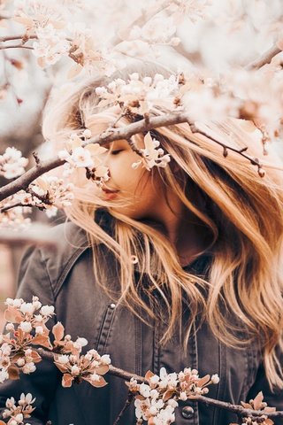 Обои цветение, девушка, настроение, ветки, весна, яблоня, flowering, girl, mood, branches, spring, apple разрешение 2560x1707 Загрузить