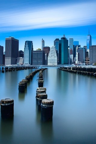 Обои небо, облака, город, сша, нью-йорк, выдержка, нью - йорк, the sky, clouds, the city, usa, new york, excerpt разрешение 2000x1140 Загрузить