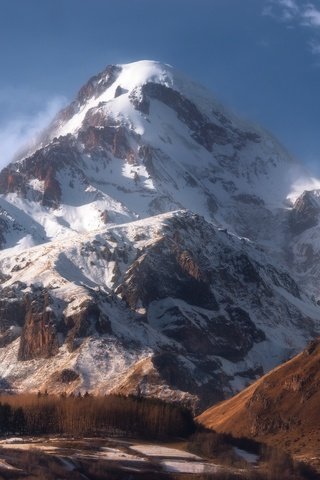 Обои снег, гора, грузия, казбек, snow, mountain, georgia, kazbek разрешение 1942x1300 Загрузить