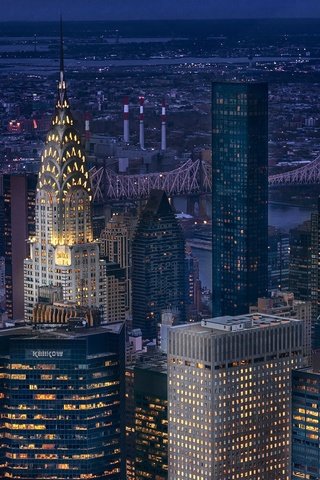 Обои ночь, огни, небоскребы, сша, нью-йорк, манхэттен, night, lights, skyscrapers, usa, new york, manhattan разрешение 1920x1223 Загрузить