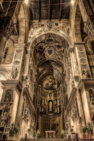 Обои италия, сицилия, дуомо, кафедральный собор, чефалу, italy, sicily, duomo, cathedral, cefalu разрешение 2048x1365 Загрузить