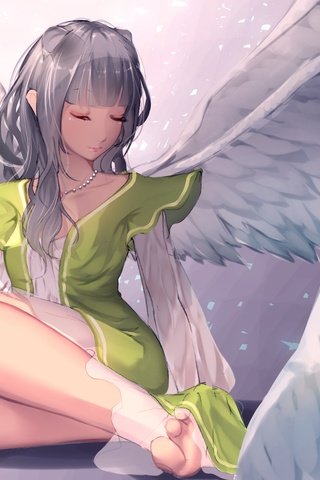 Обои арт, девушка, крылья, аниме, ангел, art, girl, wings, anime, angel разрешение 1920x1080 Загрузить