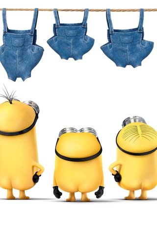 Обои белый фон, одежда, веревка, миньоны, 3d графика, white background, clothing, rope, minions, 3d graphics разрешение 1920x1200 Загрузить