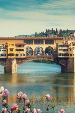 Обои цветение, ponte vecchio, панорама, мост, город, италия, весна, флоренция, европа, flowering, panorama, bridge, the city, italy, spring, florence, europe разрешение 5040x3416 Загрузить