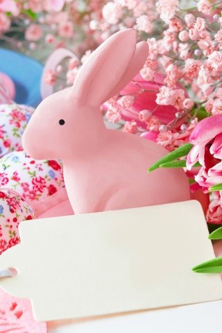 Обои цветы, весна, тюльпаны, пасха, яйца, зайчик, декор, flowers, spring, tulips, easter, eggs, bunny, decor разрешение 4500x4500 Загрузить