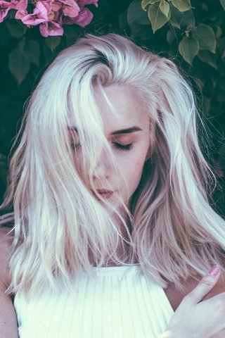 Обои девушка, блондинка, портрет, лицо, закрытые глаза, girl, blonde, portrait, face, closed eyes разрешение 2048x1365 Загрузить